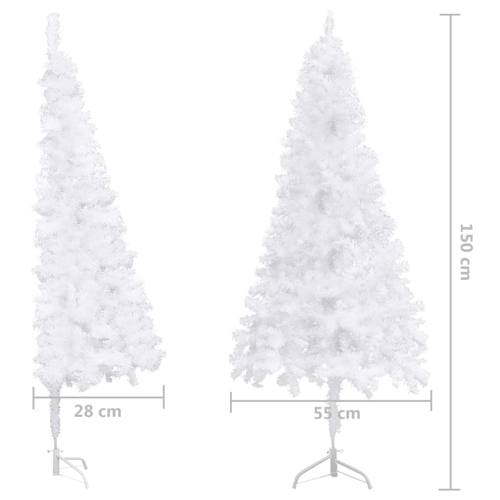 vidaXL Arbre de Noël artificiel d'angle LED et boules Blanc 150 cm PVC