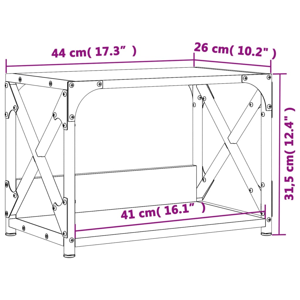 vidaXL Support d'imprimante à 2 niveaux chêne marron 44x26x31,5 cm