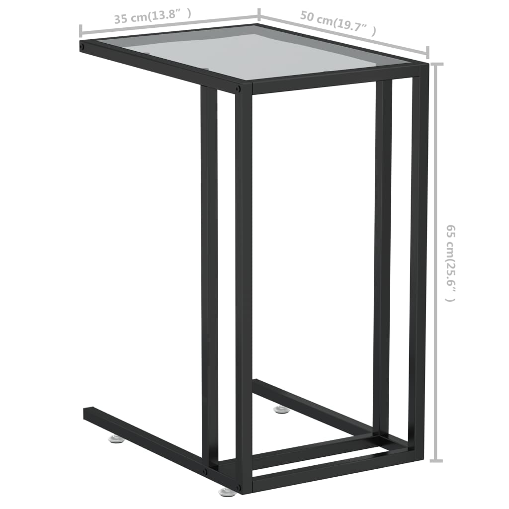 vidaXL Table d'appoint ordinateur Transparent 50x35x65 cm Verre trempé