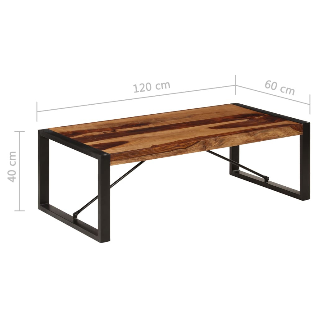 vidaXL Table basse 120x60x40 cm Bois de Sesham massif
