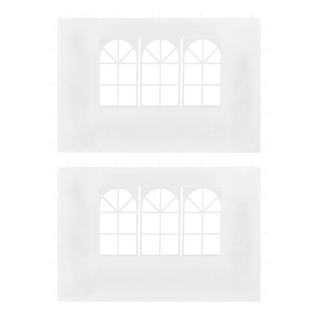 vidaXL Parois latérales de tente de réception 2 pcs avec fenêtre Blanc