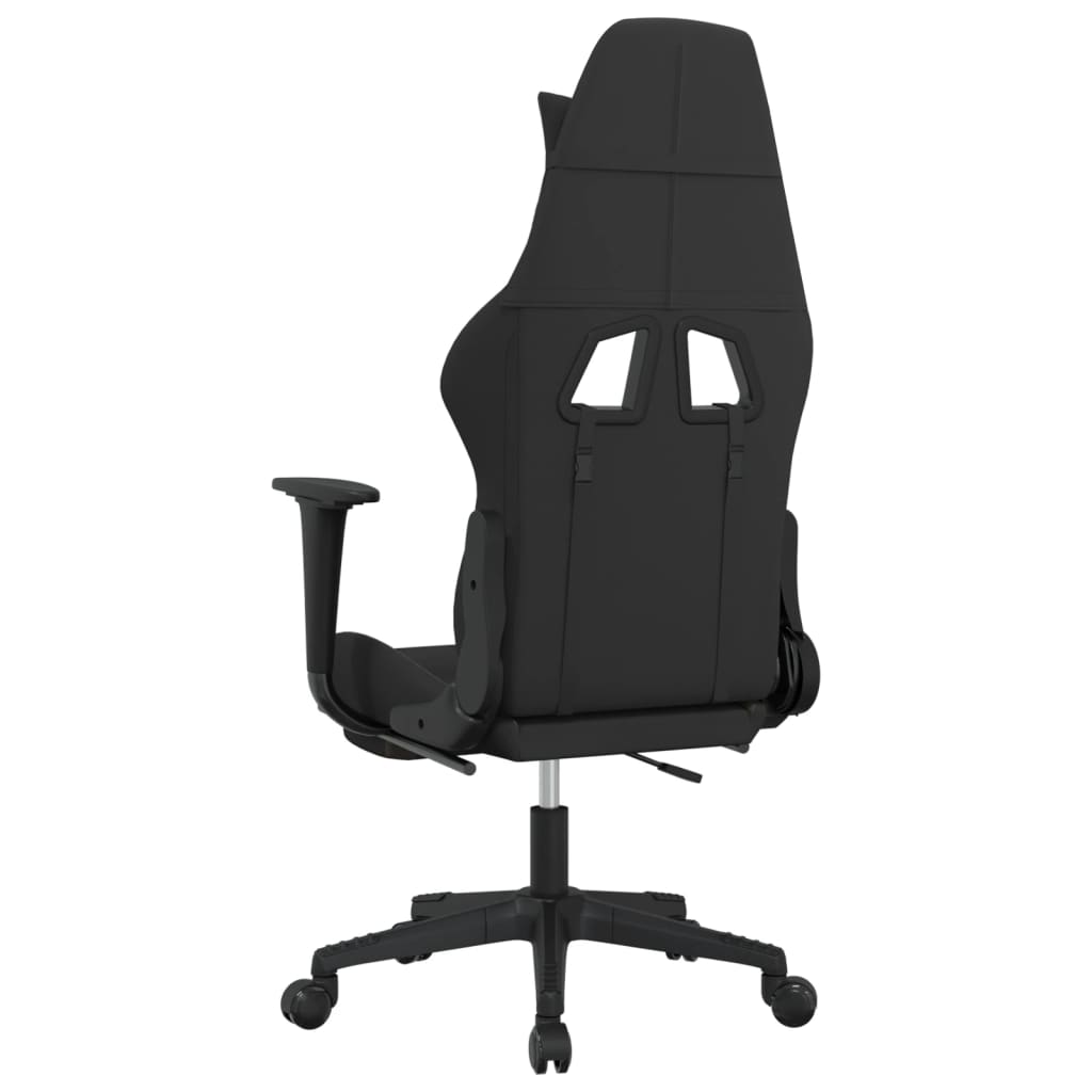 vidaXL Chaise de jeu de massage avec repose-pied Noir et taupe Tissu