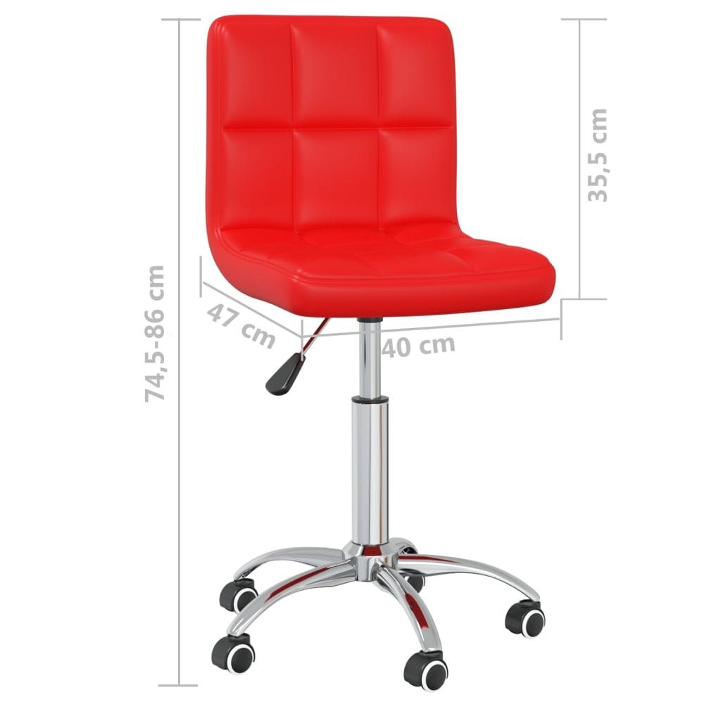 vidaXL Chaise pivotante de salle à manger Rouge Similicuir