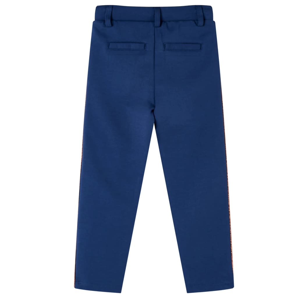 Pantalons pour enfants avec cordon de serrage bleu marine 92
