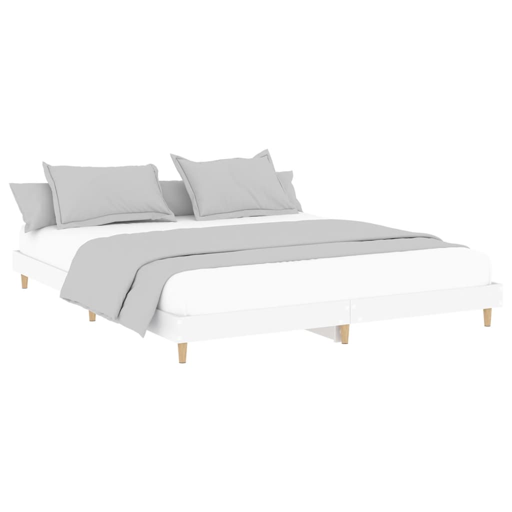 vidaXL Cadre de lit blanc 150x200 cm bois d'ingénierie