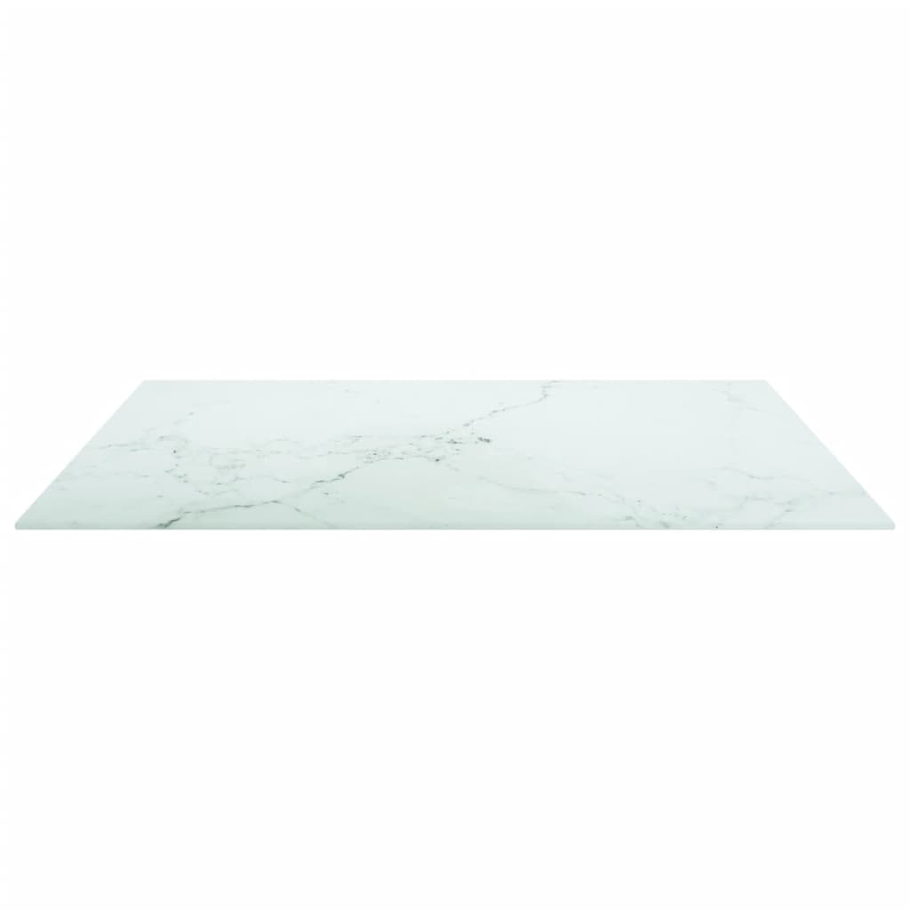 vidaXL Dessus de table blanc 80x80 cm 6 mm verre trempé design marbre