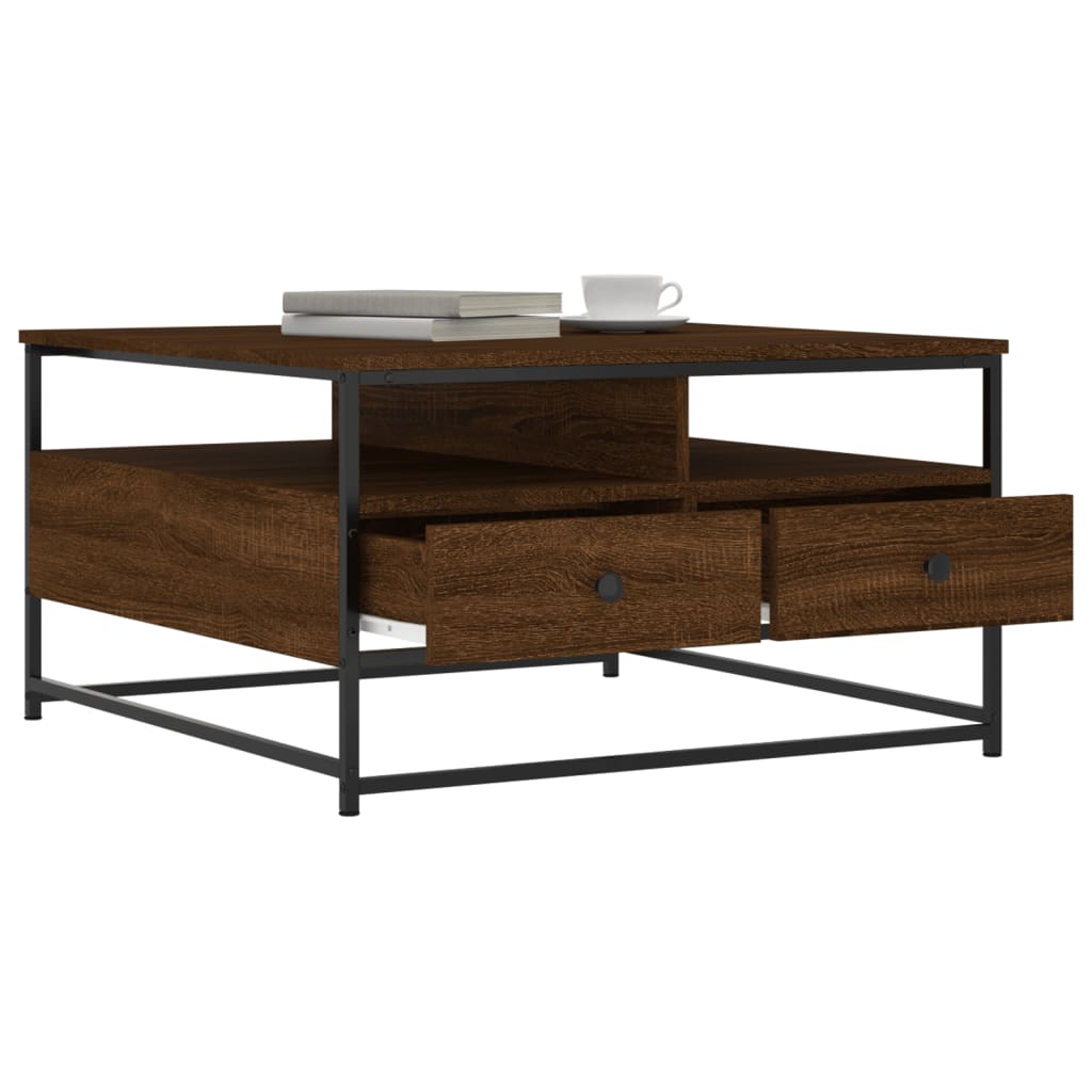 vidaXL Table basse chêne marron 80x80x45 cm bois d'ingénierie