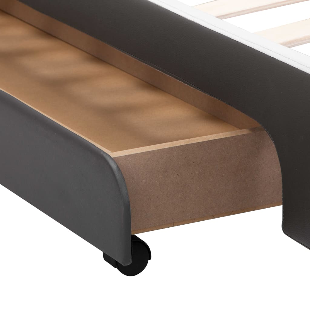 vidaXL Cadre de lit avec tiroirs Anthracite Similicuir 90 x 200 cm