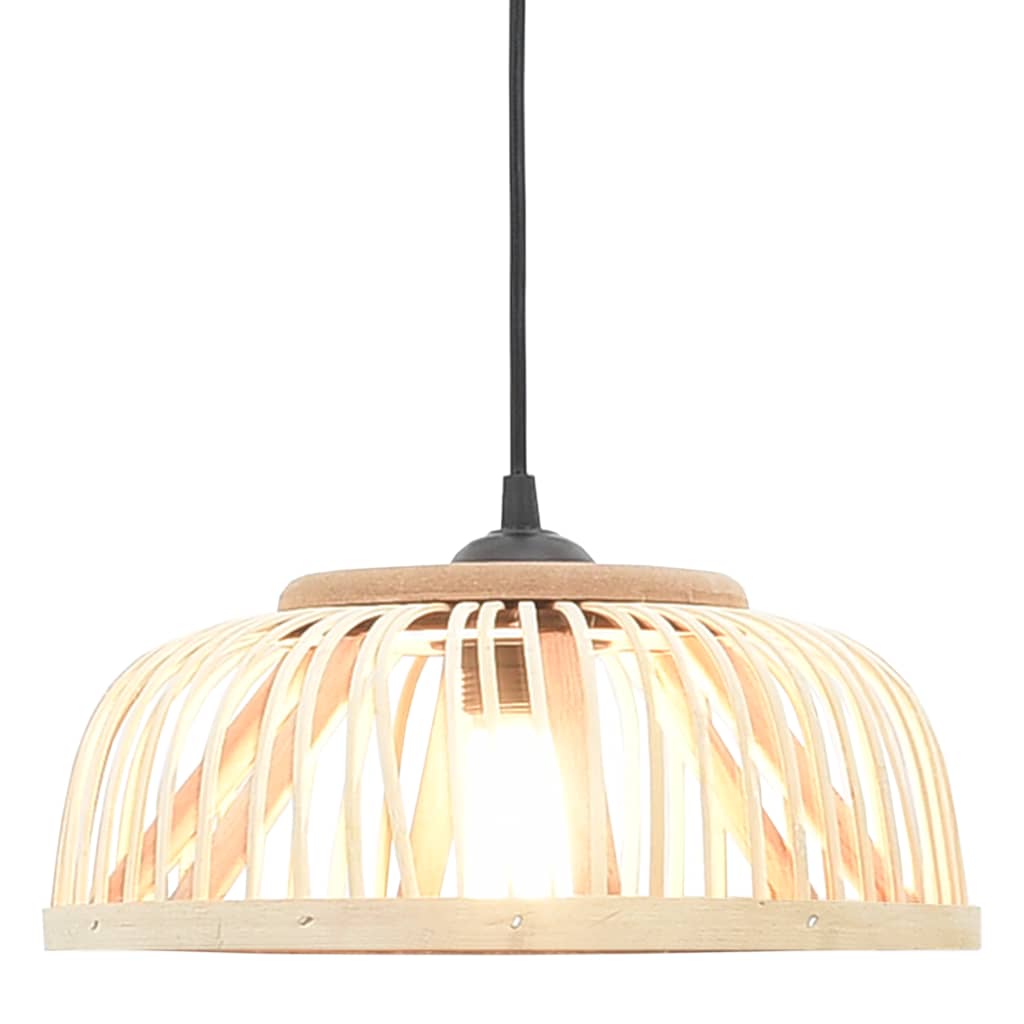 vidaXL Lampe suspendue Bambou 37x15,5 cm 40 W Demi-cercle E27
