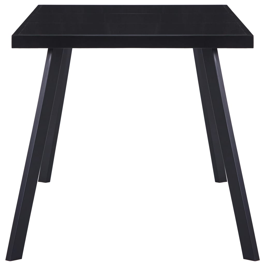 vidaXL Table de salle à manger Noir 180x90x75 cm Verre trempé
