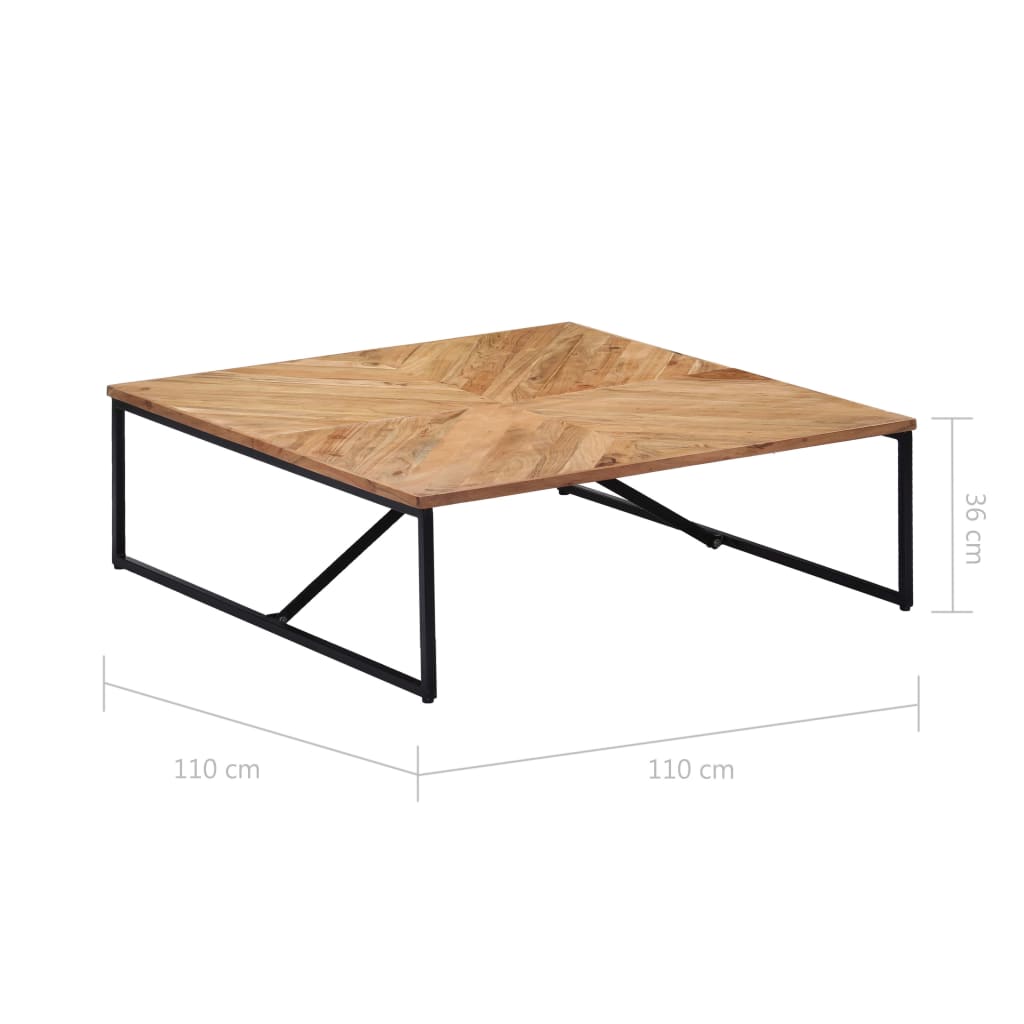 vidaXL Table basse 110x110x36 cm Bois d'acacia solide