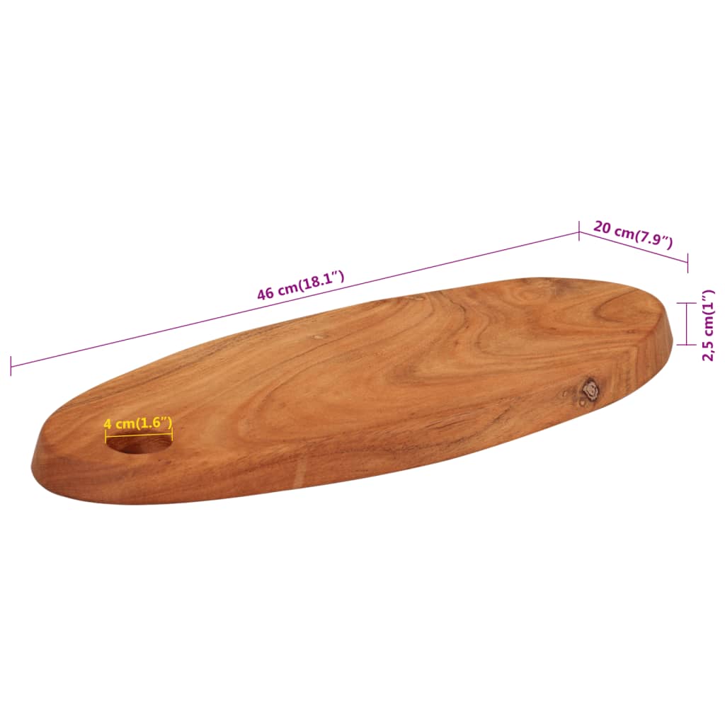 vidaXL Planche à découper 46x20x2,5 cm bois d'acacia massif