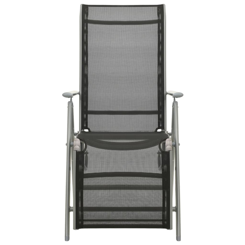 vidaXL Chaise de jardin inclinable textilène et aluminium argenté