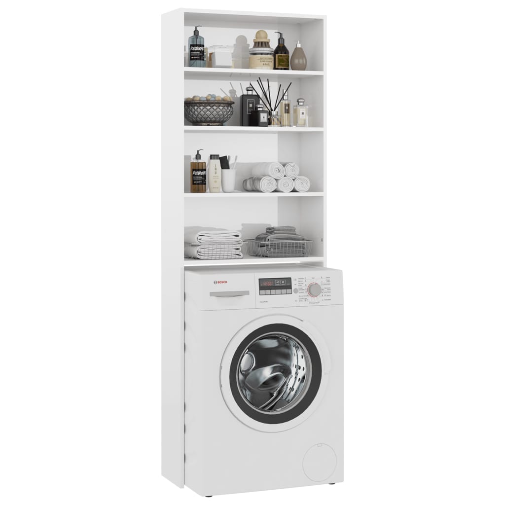 vidaXL Meuble pour machine à laver Blanc brillant 64x24x190 cm
