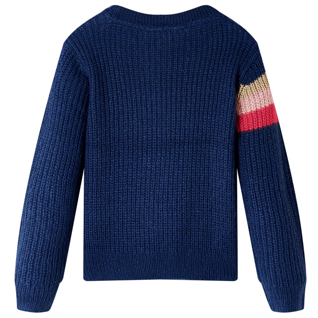 Pull-over tricoté pour enfants bleu marine 128