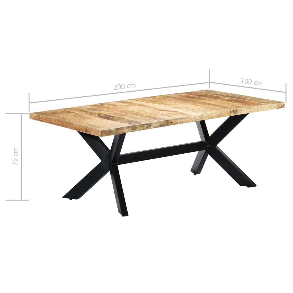 vidaXL Table de salle à manger 200x100x75 cm Bois de manguier solide