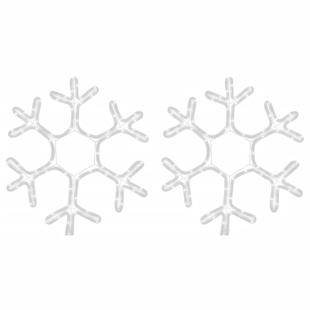 vidaXL Flocons de neige de Noël avec LED 2 pcs Blanc chaud 38x37 cm