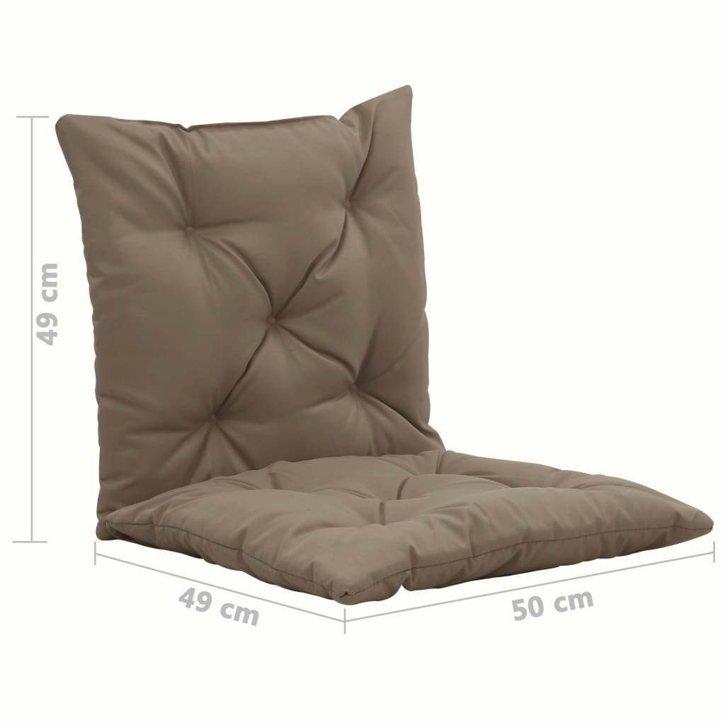 vidaXL Coussins de chaise pivotante 2 pcs Taupe 50 cm Tissu