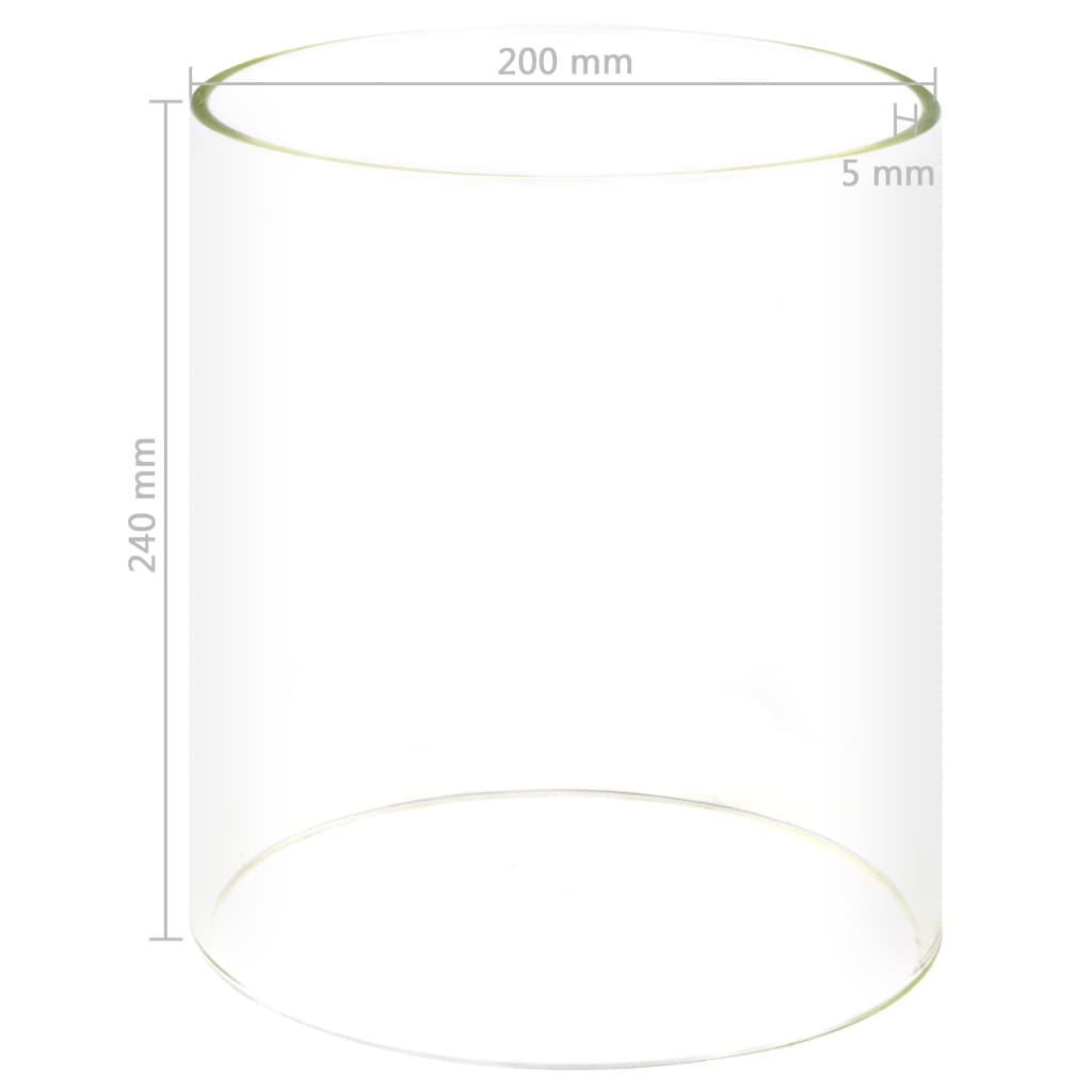 vidaXL Cylindre en verre pour réchaud à hot-dog 200 x 240 mm