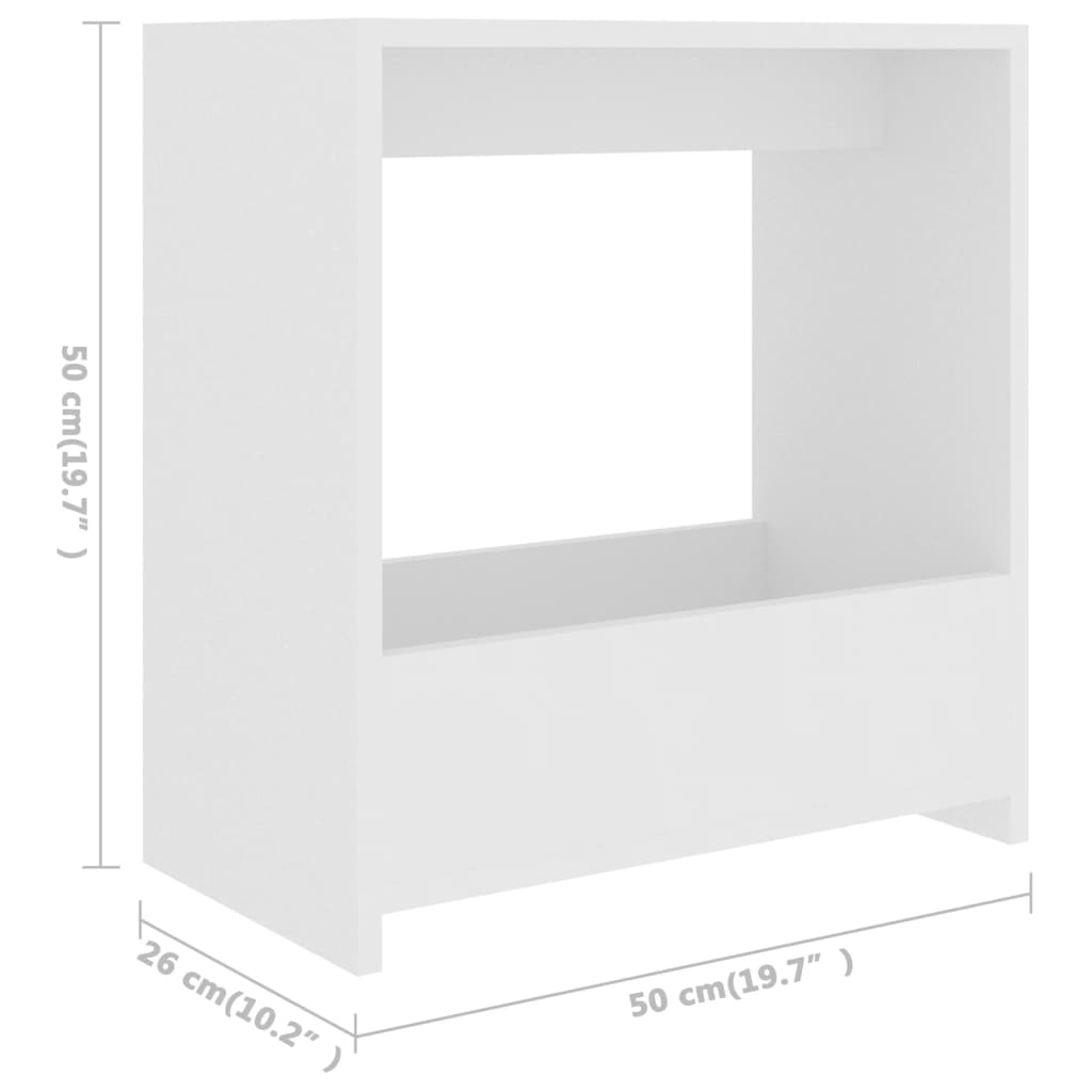 vidaXL Table d'appoint Blanc 50x26x50 cm Aggloméré