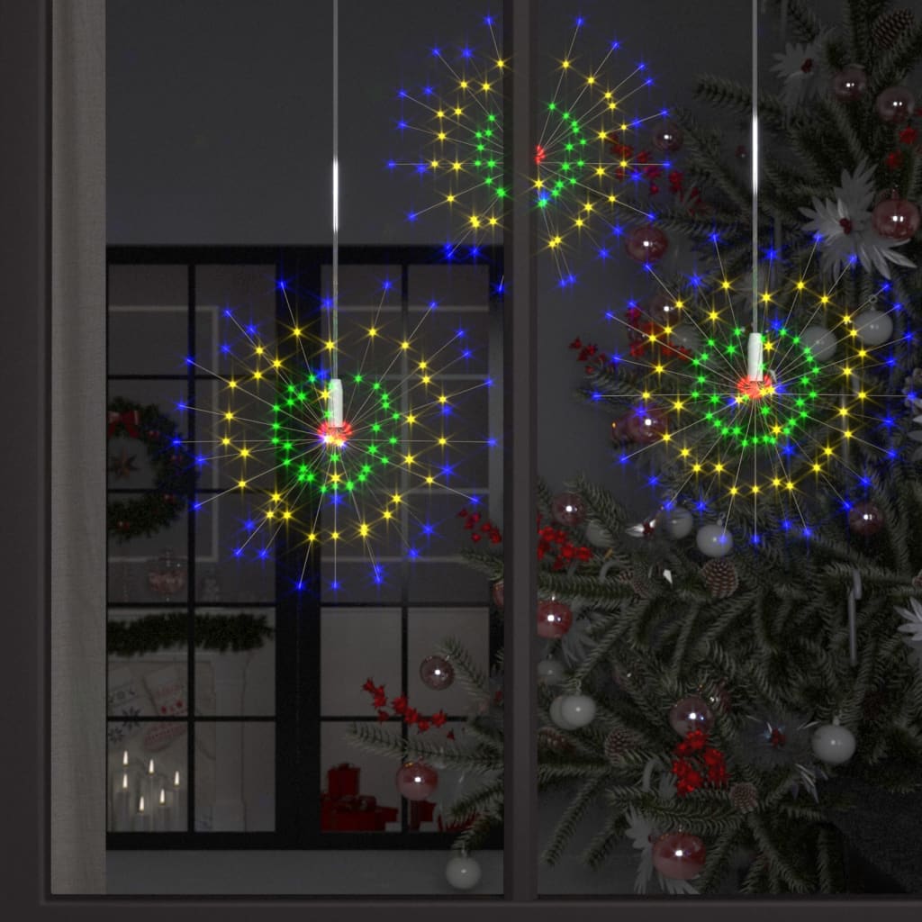 vidaXL Feux d'artifice Noël d'extérieur 2 pcs Multicolore 20cm 280 LED