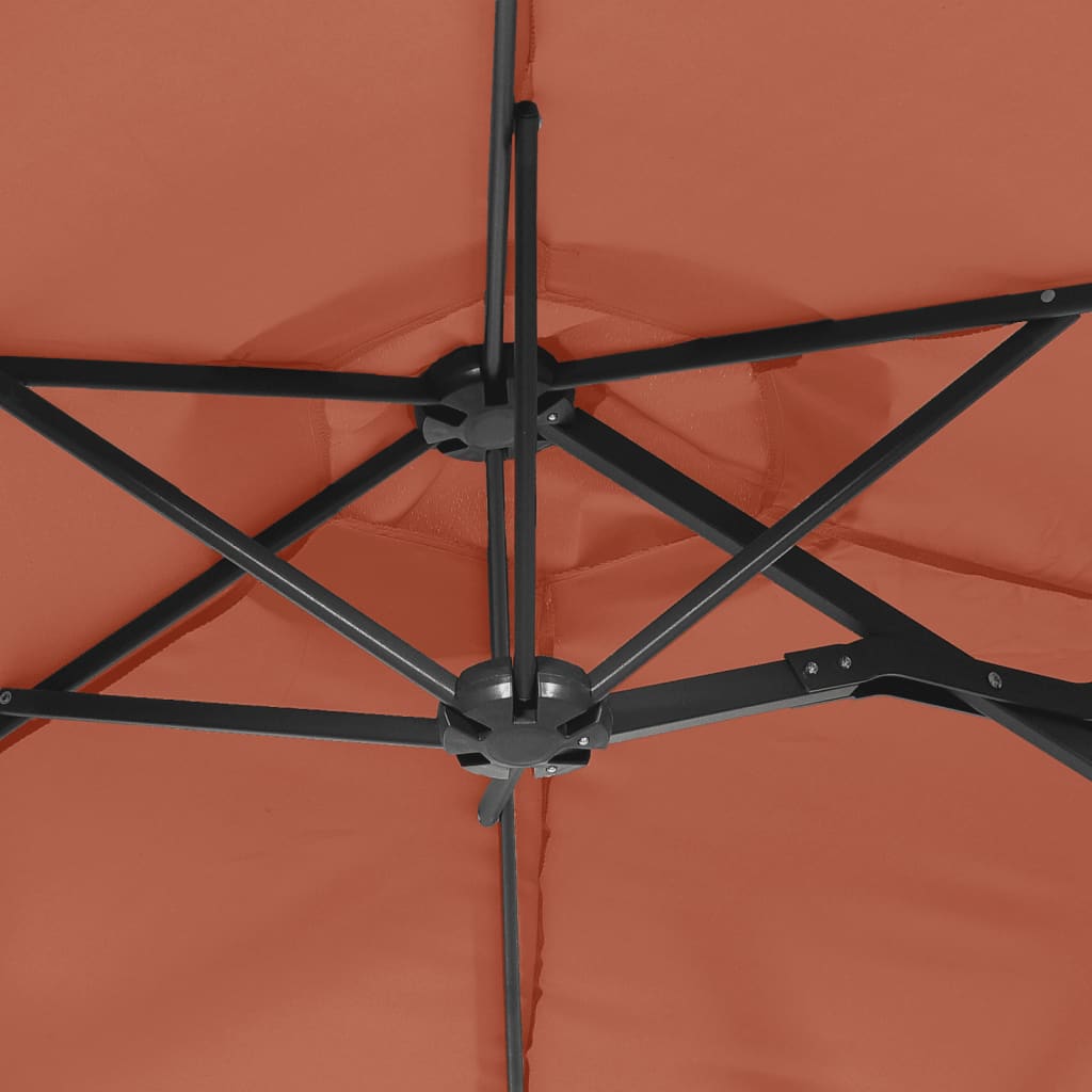vidaXL Parasol à double tête terre cuite 316x240 cm