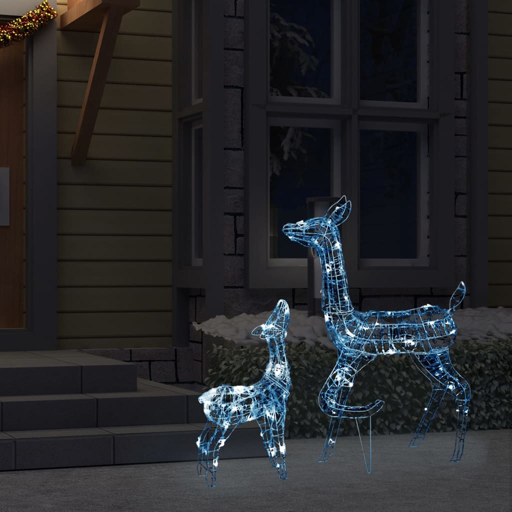 vidaXL Famille de rennes de décoration Acrylique 160 LED blanc froid