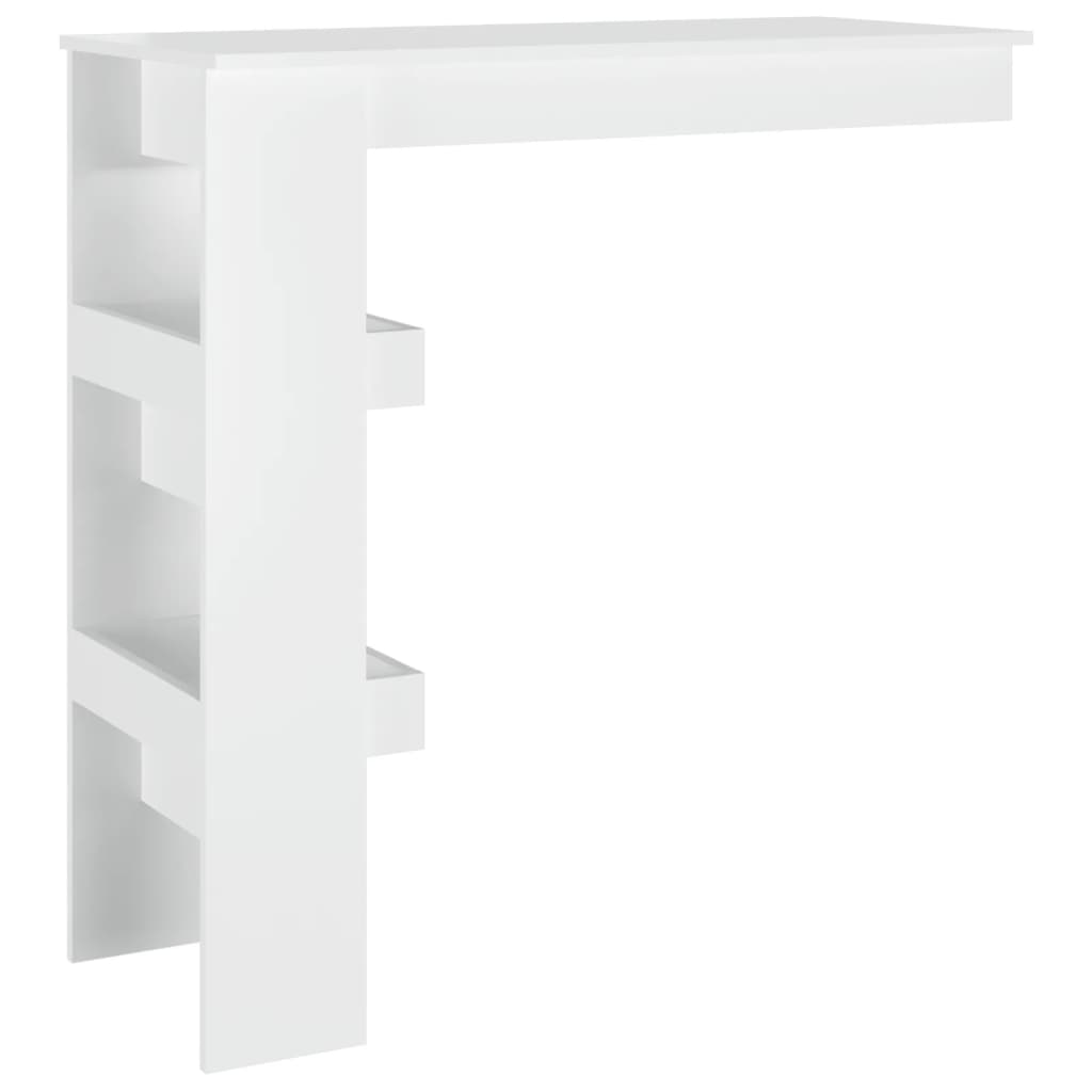 VidaXL Table Basse Blanc Brillant – Bois D'Ingénierie – 102x50x44 Cm – 2 Compartiments De Rangement