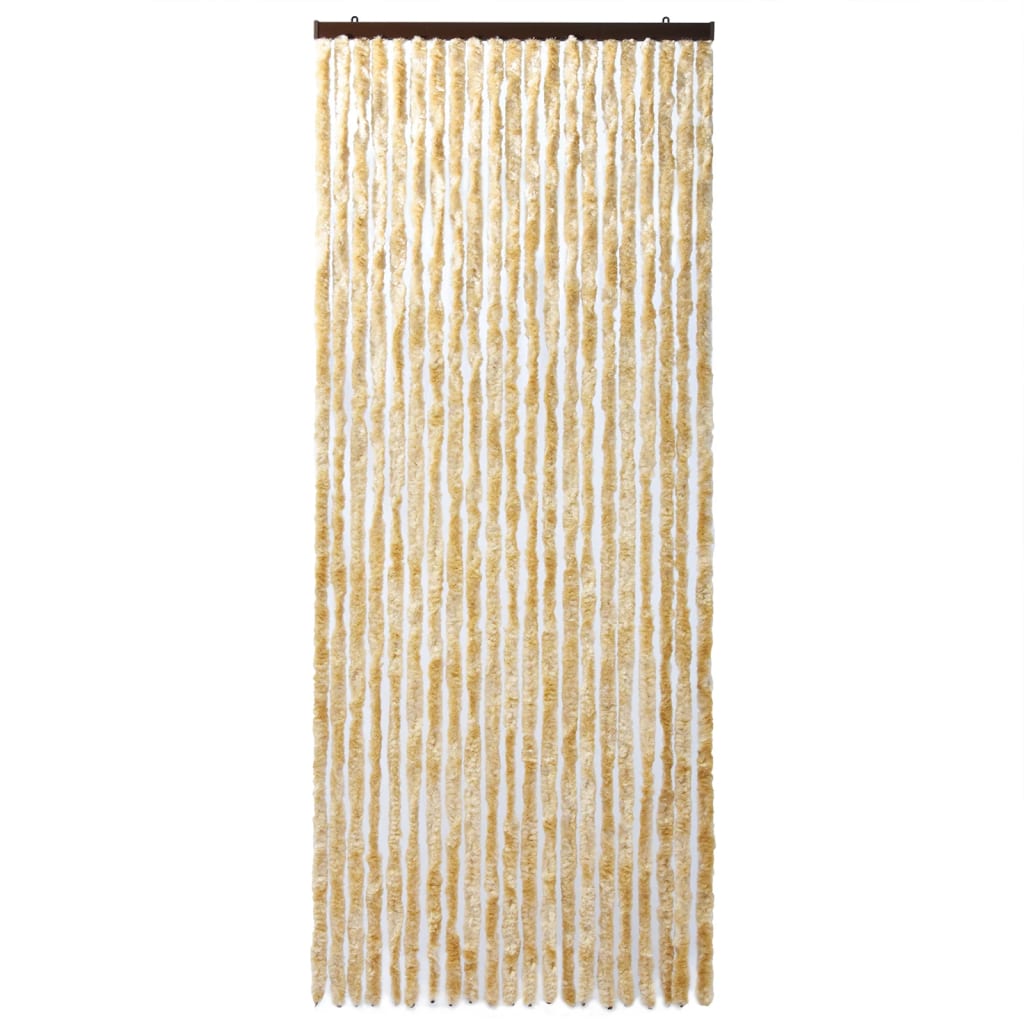 vidaXL Rideau anti-mouches beige 100x200 cm chenille