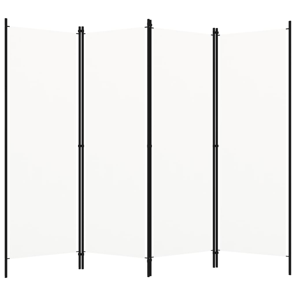 vidaXL Cloison de séparation 4 panneaux Blanc 200x180 cm