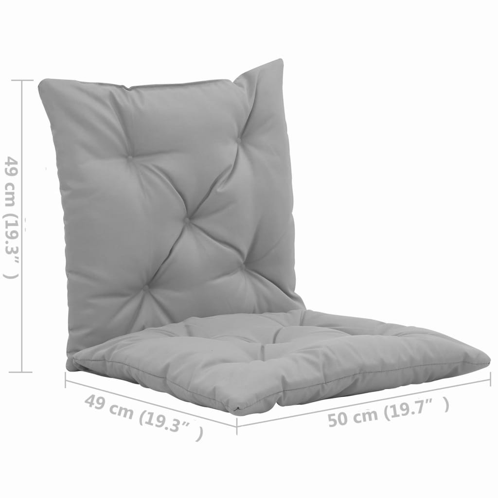 vidaXL Coussins de chaise pivotante 2 pcs Gris 50 cm