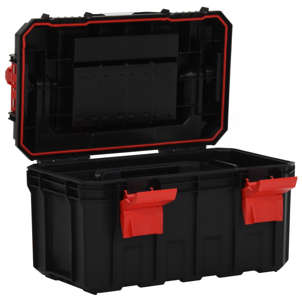 vidaXL Boîte à outils Noir et rouge 45x28x26,5 cm