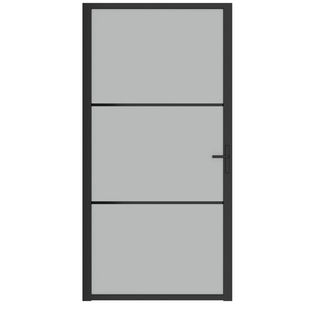 vidaXL Porte intérieure 102,5x201,5 cm Noir Verre mat et aluminium
