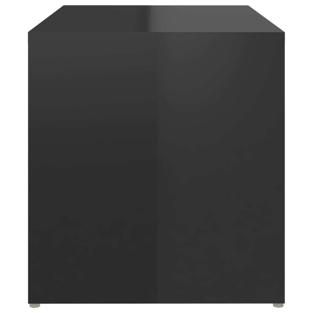 vidaXL Table d'appoint Noir brillant 59x36x38 cm Aggloméré