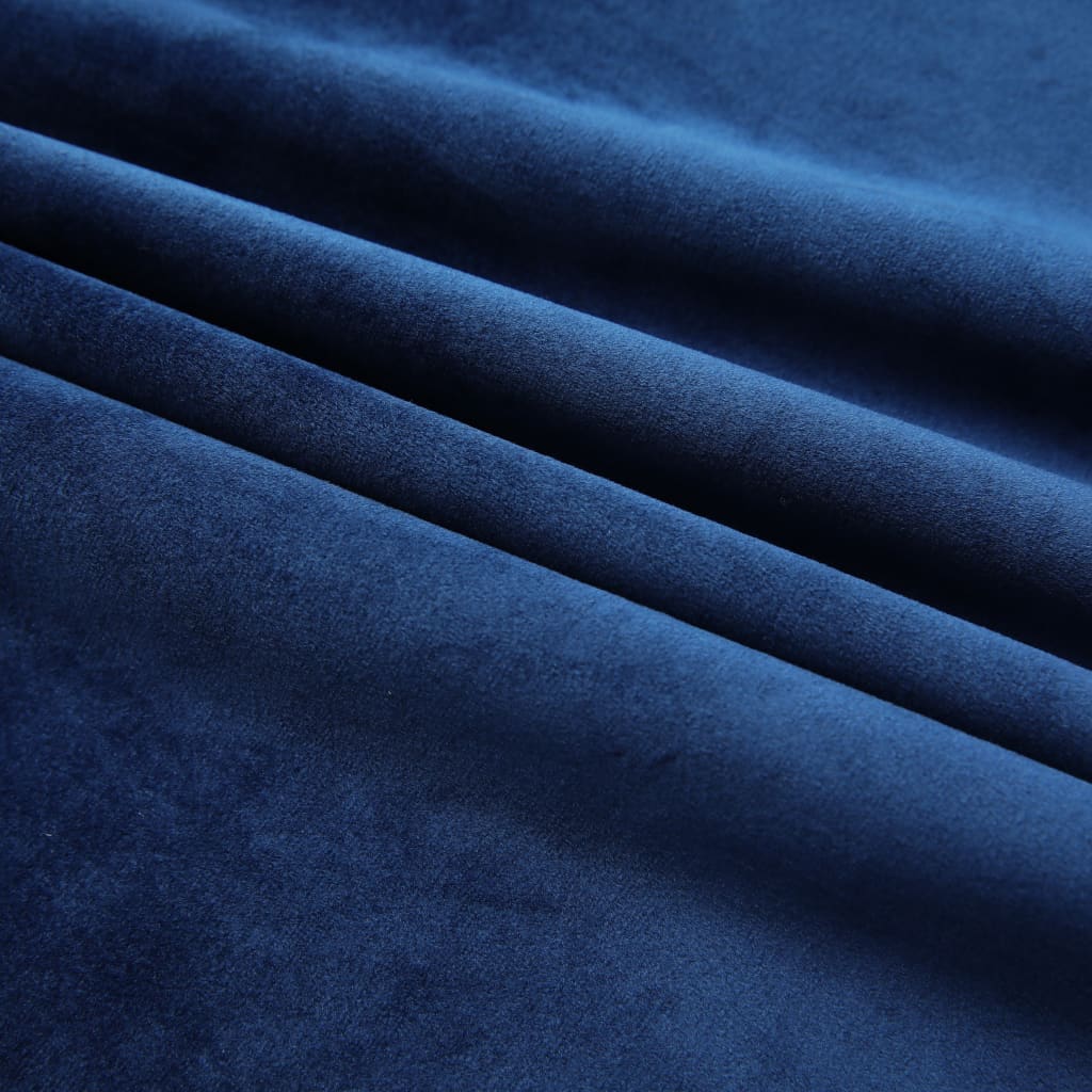 vidaXL Rideaux occultants et crochet 2pcs Velours Bleu foncé 140x245cm