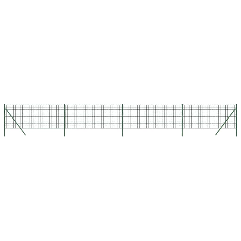 vidaXL Clôture en treillis métallique vert 0,8x10 m acier galvanisé