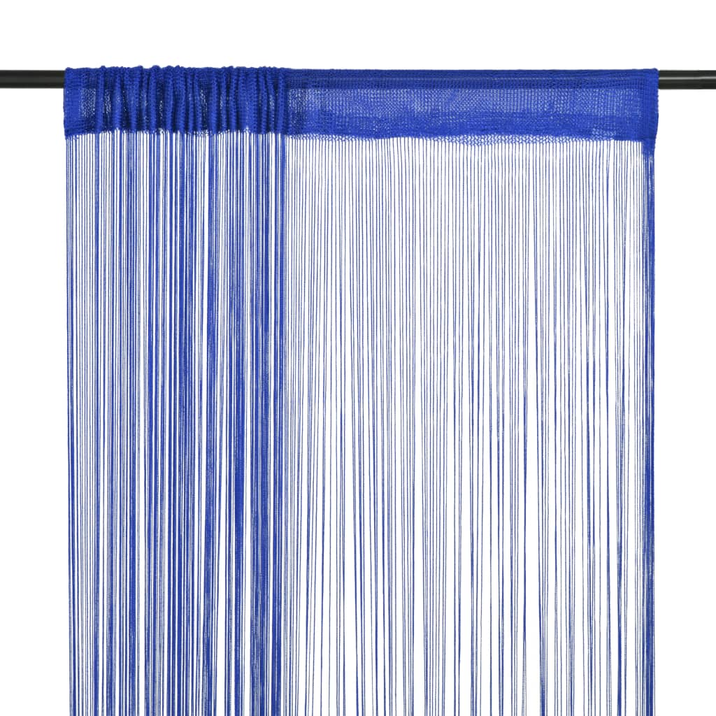 vidaXL Rideau en fils 2 pcs 100 x 250 cm Bleu
