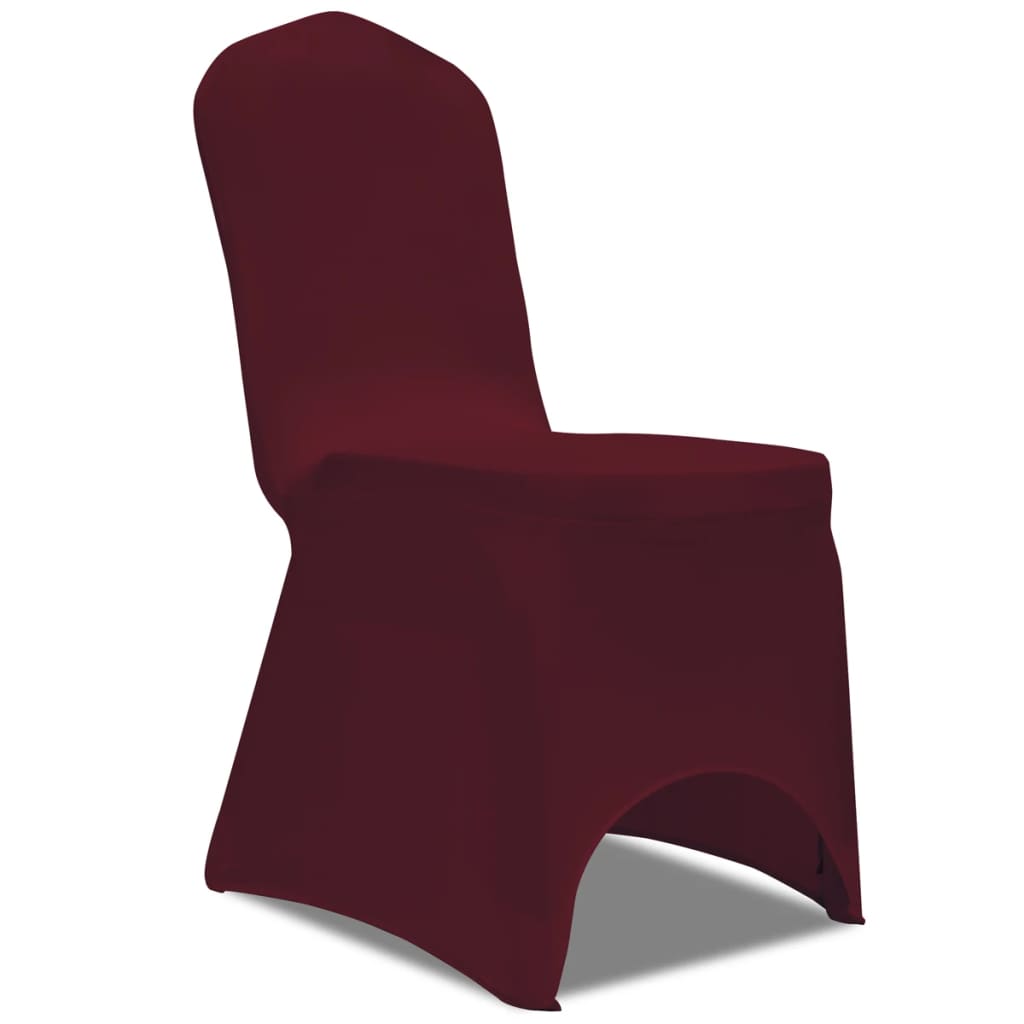 vidaXL Housse de chaise extensible 4 pcs Bordeaux