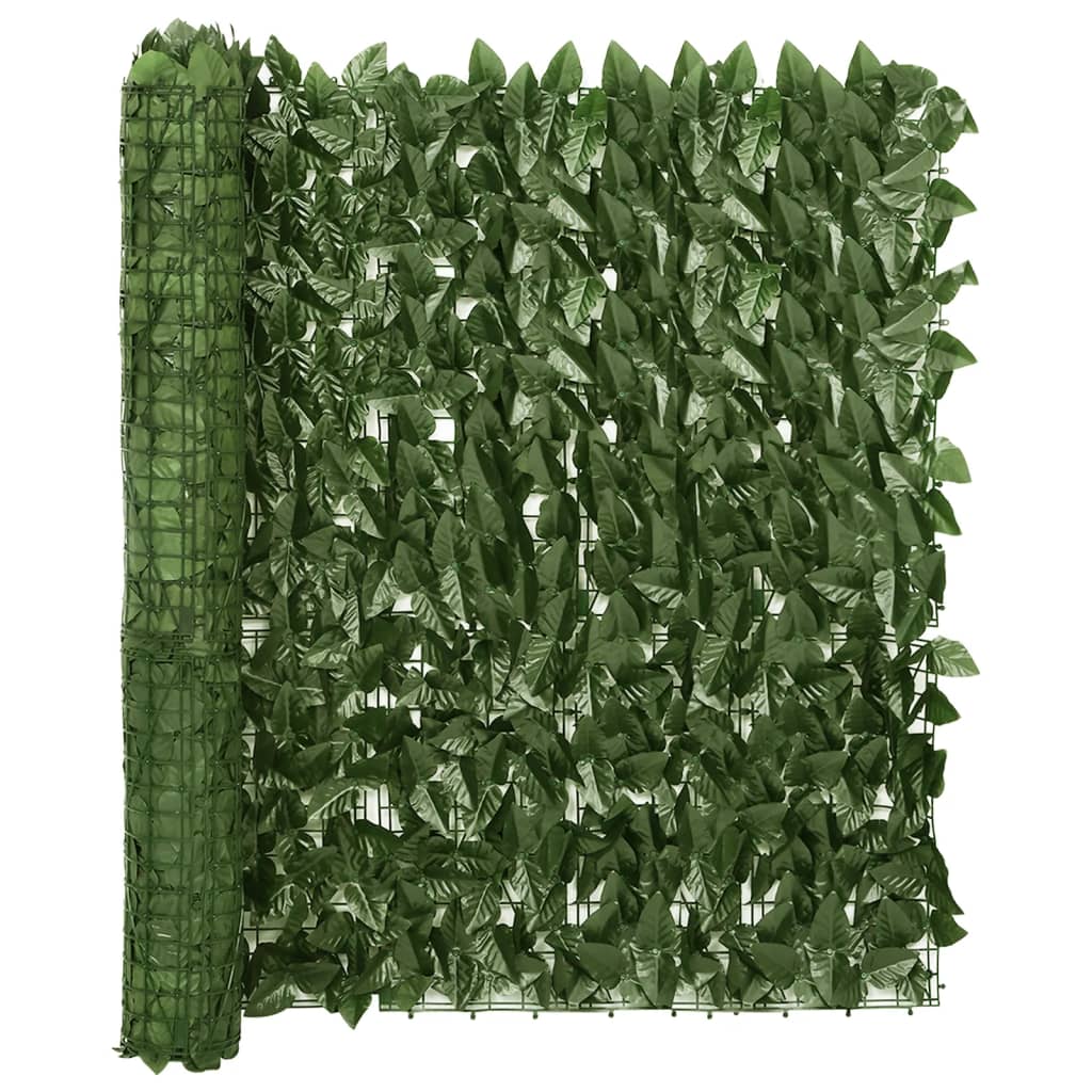 vidaXL Écran de balcon avec feuilles vert foncé 200x100 cm