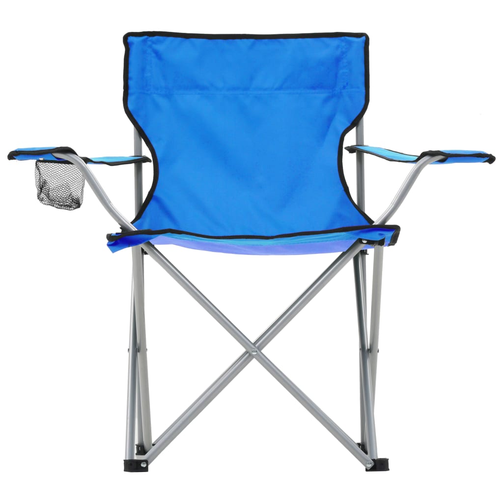 vidaXL Table et chaises de camping 3 pcs Bleu