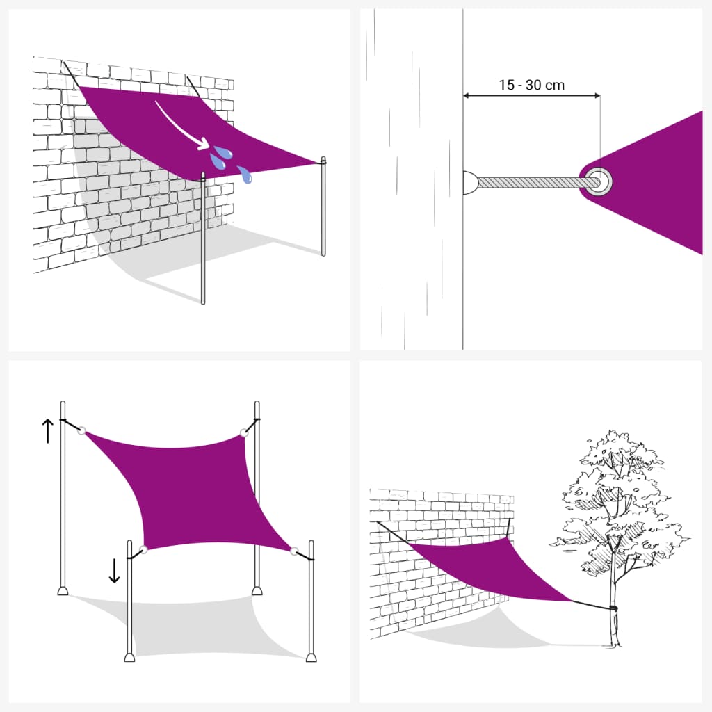 vidaXL Voile de parasol tissu oxford carré 5x5 m taupe
