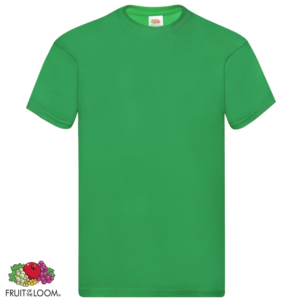 Fruit of the Loom T-shirts originaux 5 pcs Vert L Coton