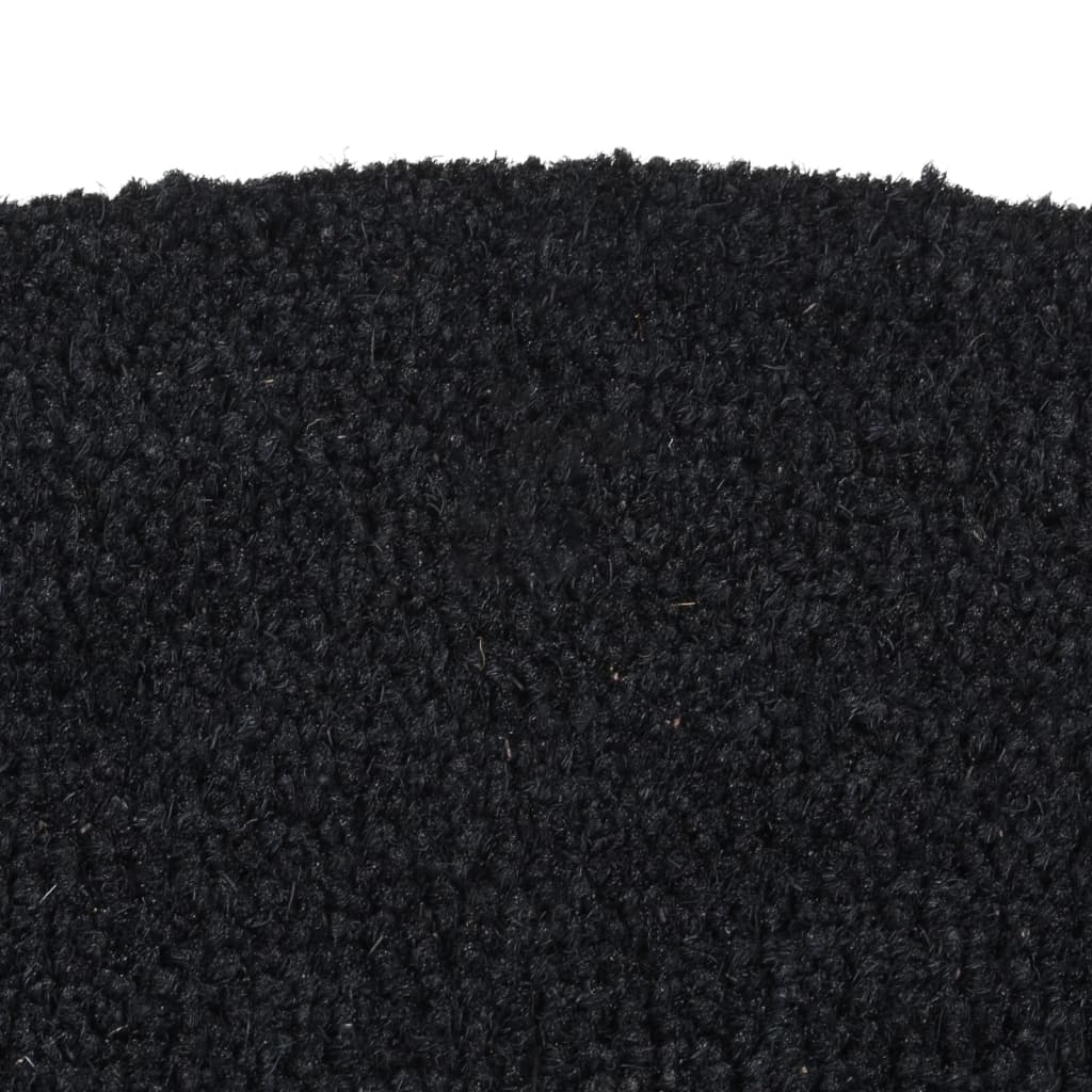 vidaXL Tapis de porte noir demi-rond 60x90 cm fibre de coco touffeté