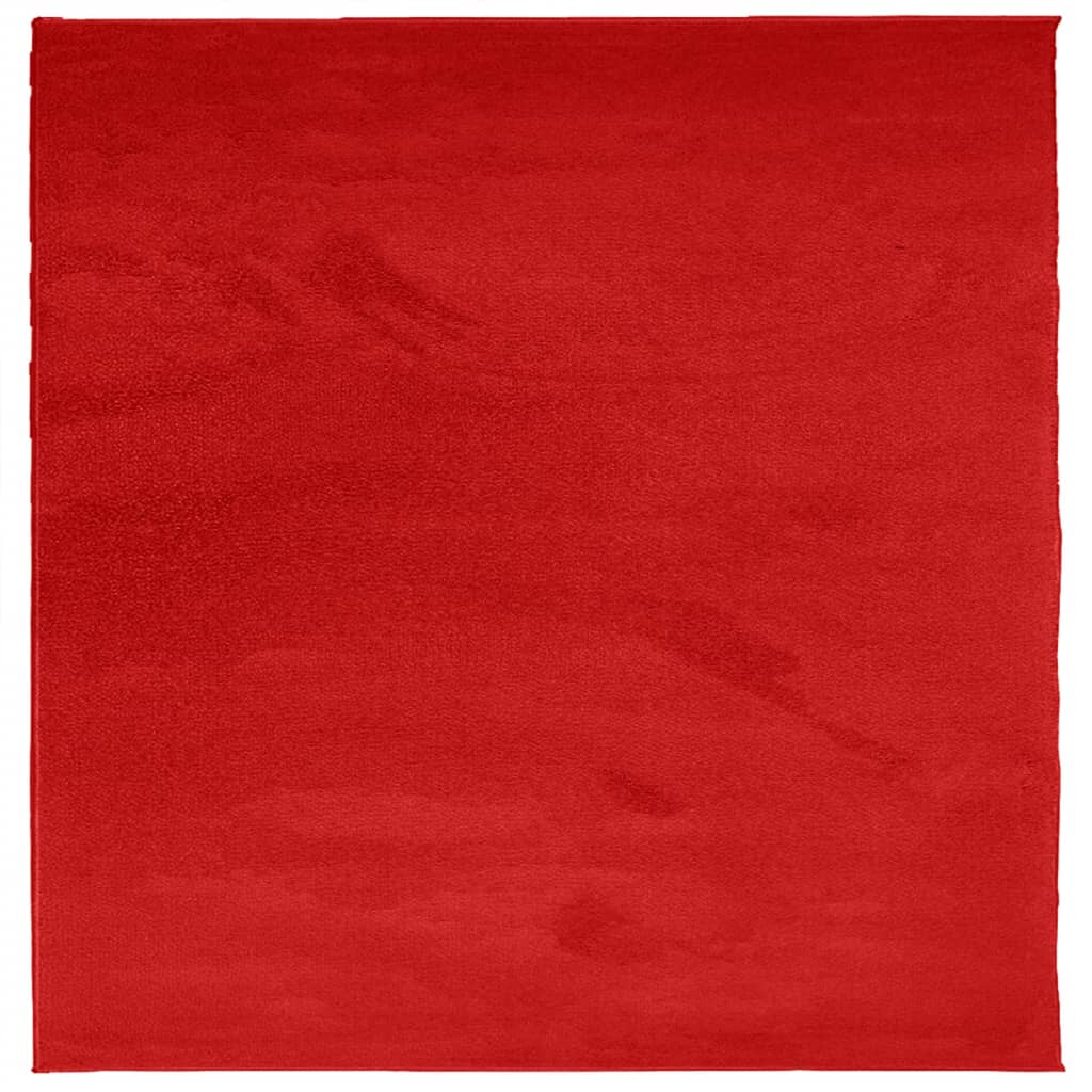 vidaXL Tapis OVIEDO à poils courts rouge 200x200 cm