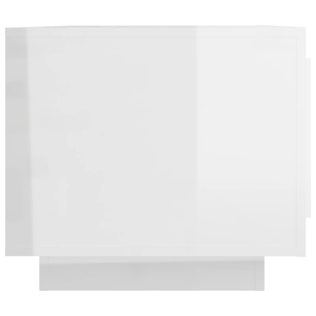 vidaXL Table basse Blanc brillant 102x50x45 cm Bois d'ingénierie