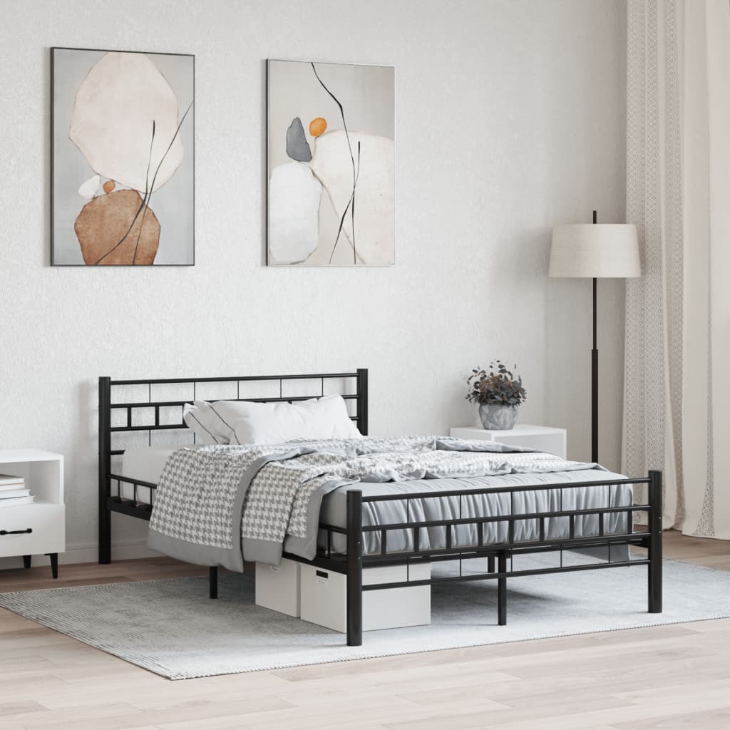 vidaXL Cadre de lit Noir Acier 120 x 200 cm