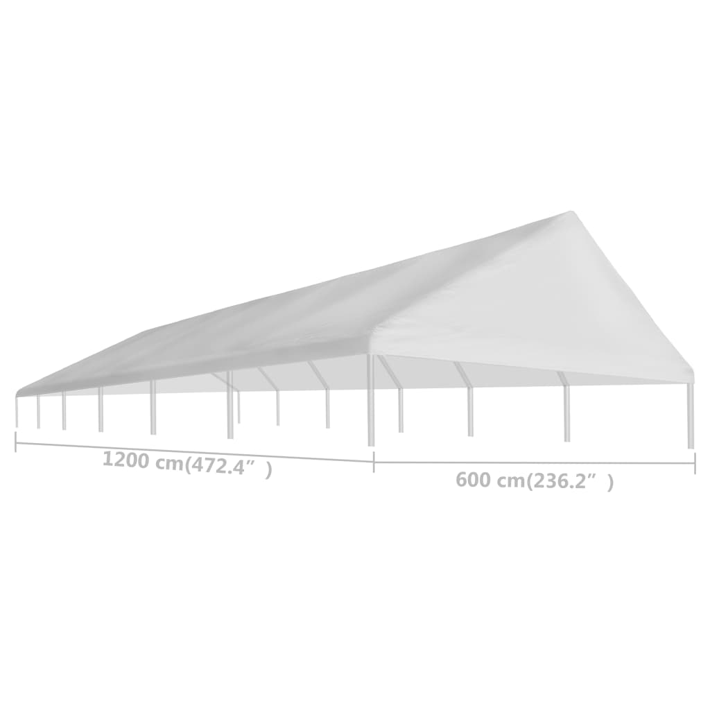 vidaXL Toit de tente de réception 6 x 12 m Blanc