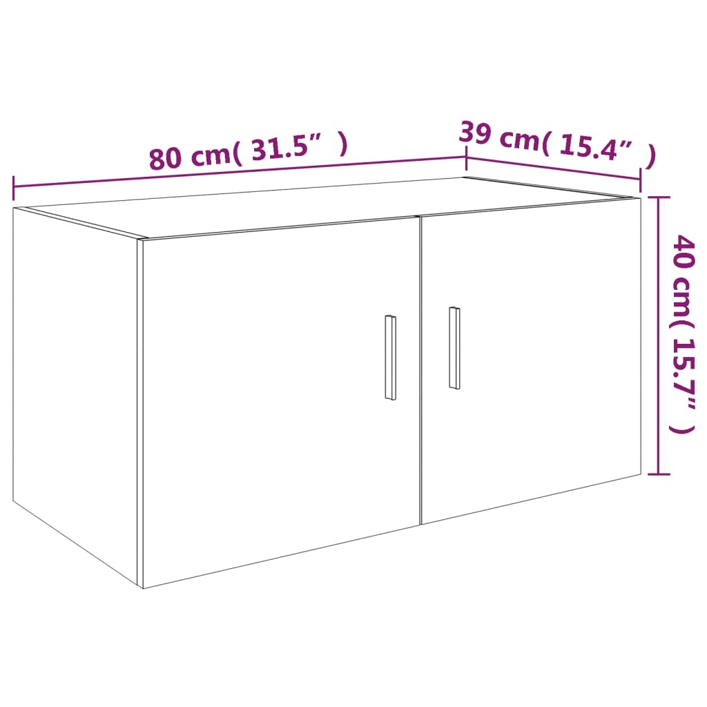vidaXL Armoire murale Chêne marron 80x39x40 cm Bois d'ingénierie