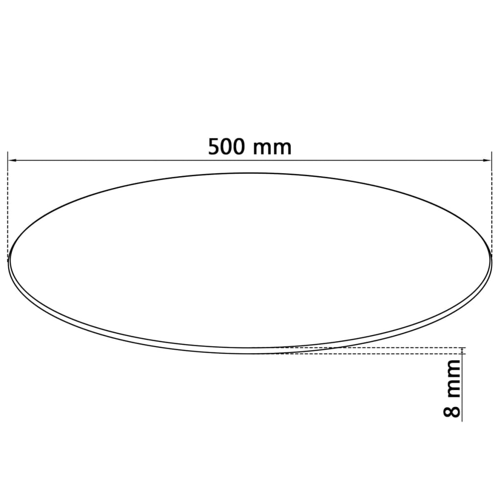 vidaXL Dessus de table ronde en verre trempé 500 mm
