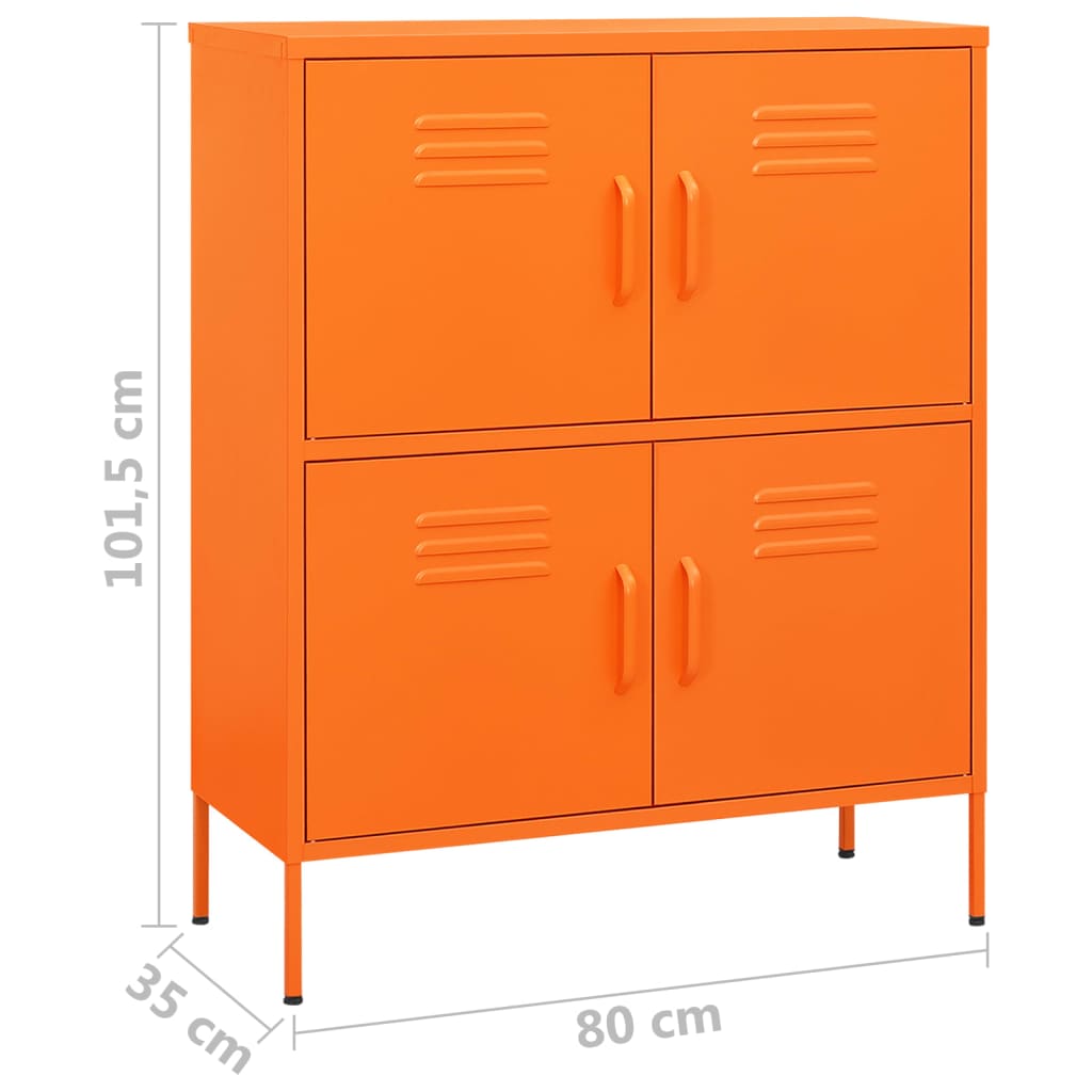 vidaXL Armoire de rangement Orange 80x35x101,5 cm Acier
